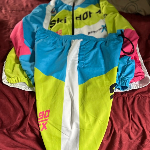 Mens lined 2piece lined wind breaker suit by Dope Sports; sz 2X - Picture 6 of 12